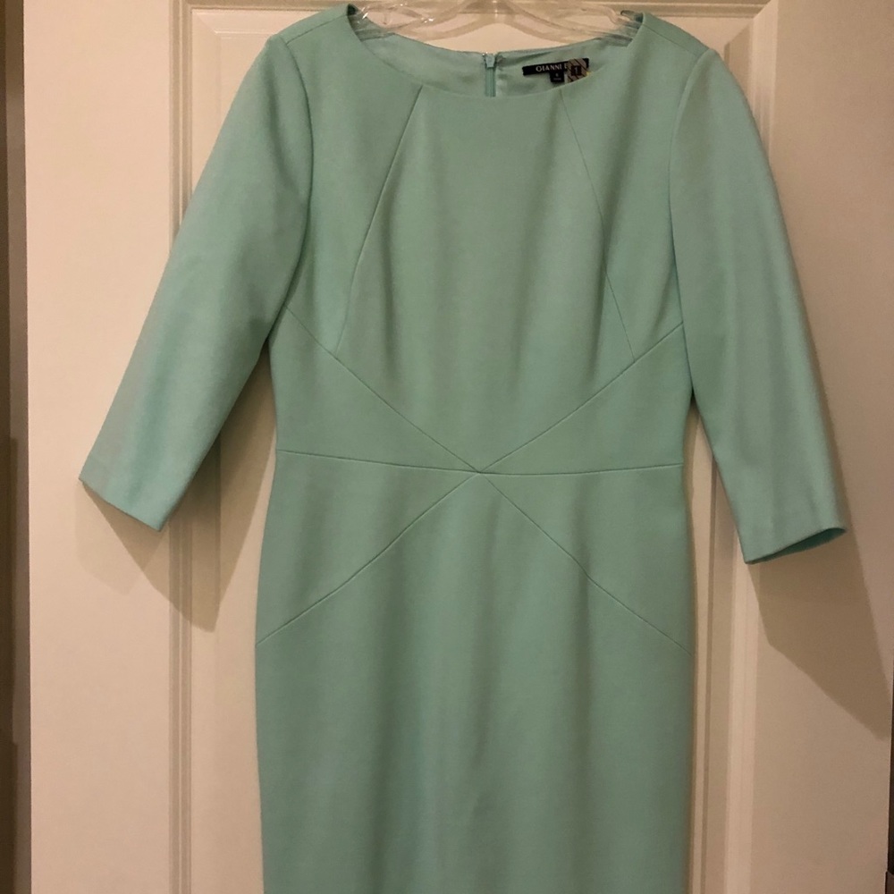 Mint tuck-waist dress